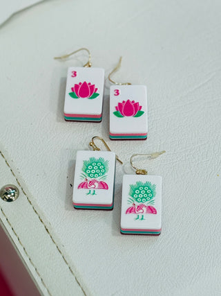 Maddie Mahjong Tile  Earrings  - 2 Styles