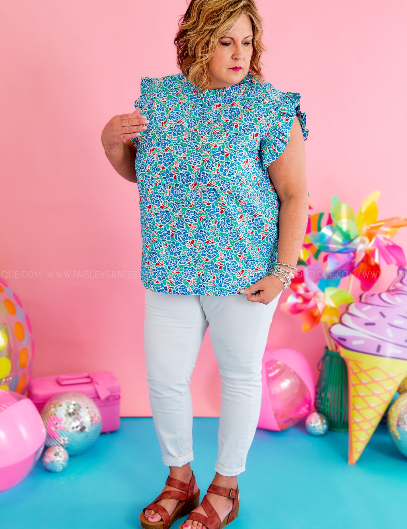 Graceful Blossoms Top - LAST ONES FINAL SALE