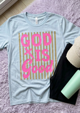 Striped God Is Good Tee