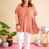 Stay Awhile Top - Salmon - LAST ONES FINAL SALE