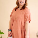 Stay Awhile Top - Salmon - LAST ONES FINAL SALE
