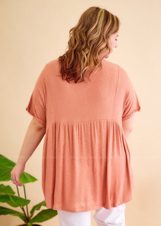 Stay Awhile Top - Salmon - FINAL SALE