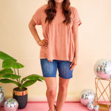 Stay Awhile Top - Salmon - LAST ONES FINAL SALE