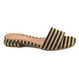 Our Lil Secret Heeled Sandals - Black Natural Raffia  PREORDER