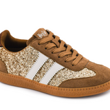 Heads Up Chestnut Glitter Sneakers by Corkys - PREORDER