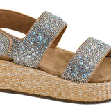 Heatwave Wedge Sandals - Clear Rhinestone by Corkys