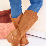 Howdy Cowboy Wide Calf Boots by Corkys - Cognac Suede* FINAL SALE * - ALL STAR SALE