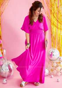 Sweetest Serendipity Dress - Hot Pink - FINAL SALE