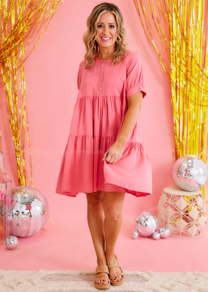 Effortlessly Flawless Dress - Coral/Pink - FINAL SALE
