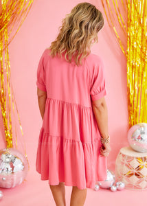 Effortlessly Flawless Dress - Coral/Pink - FINAL SALE