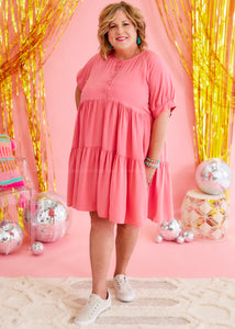 Effortlessly Flawless Dress - Coral/Pink - FINAL SALE