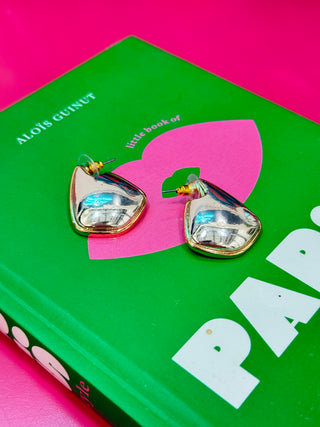 Irene Two Tone Teardrop Earrings by Pink Panache