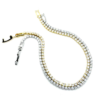 Mixed Doubles Charm Bar Tennis Bracelet