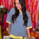 Stripe Story Top - Blue