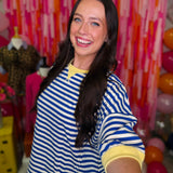 Stripe Story Top - Blue