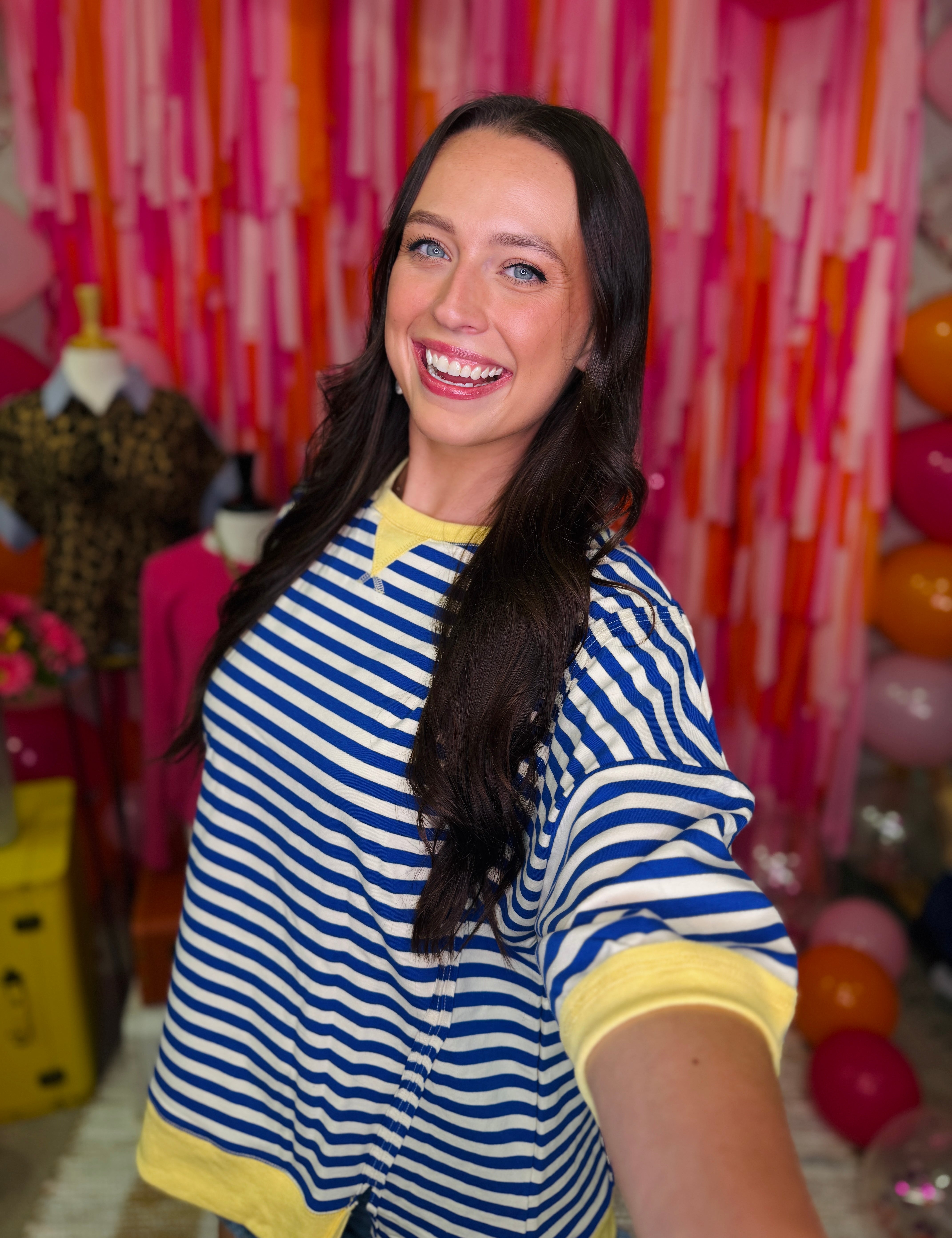 Stripe Story Top - Blue