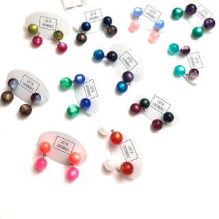 Neon Melon and Pink Moonglow Lollipop Drop Earrings