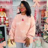First Blush, Then Bows Sweater - HOLIDAY CHEER - LAST ONES FINAL SALE
