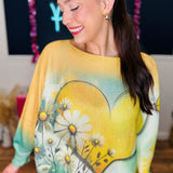 Allegra - Posh Yellow Heart Sweater