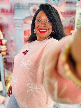 First Blush, Then Bows Sweater