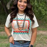 Checkered Lucky Horseshoes Tee