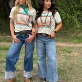 Checkered Lucky Horseshoes Tee