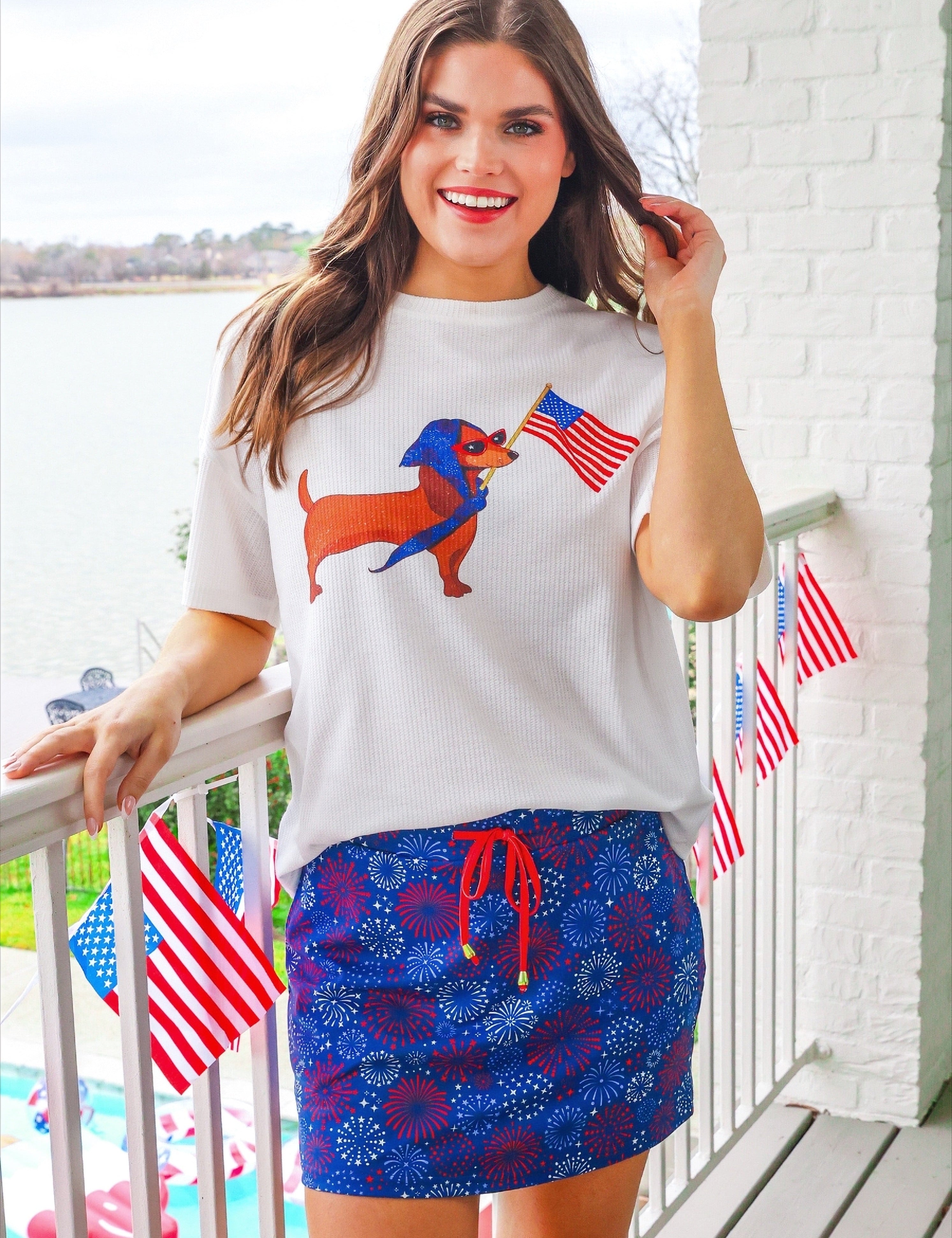 Red White and Boom Skort