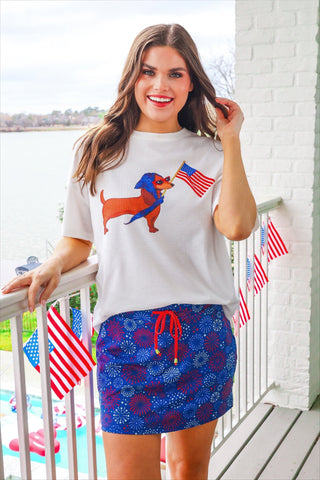 PREORDER- Red White and Boom Skort