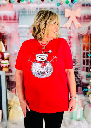 Disco Snowman Sweatshirt or Graphic Tee