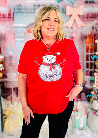 Disco Snowman Sweatshirt or Graphic Tee