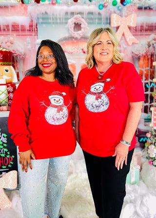 Disco Snowman Sweatshirt or Graphic Tee
