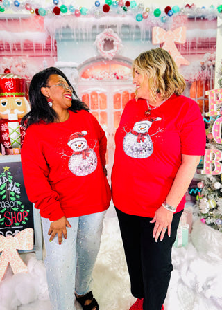 Disco Snowman Sweatshirt or Graphic Tee
