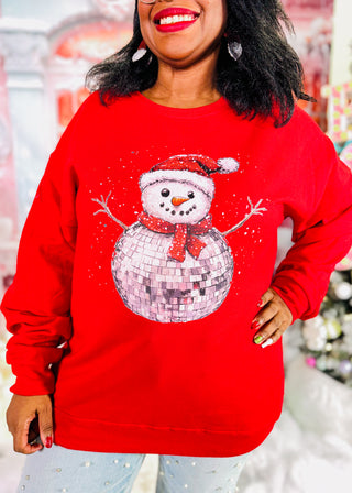 Disco Snowman Sweatshirt or Graphic Tee