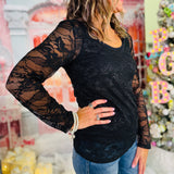 Love In Lace Top - Black