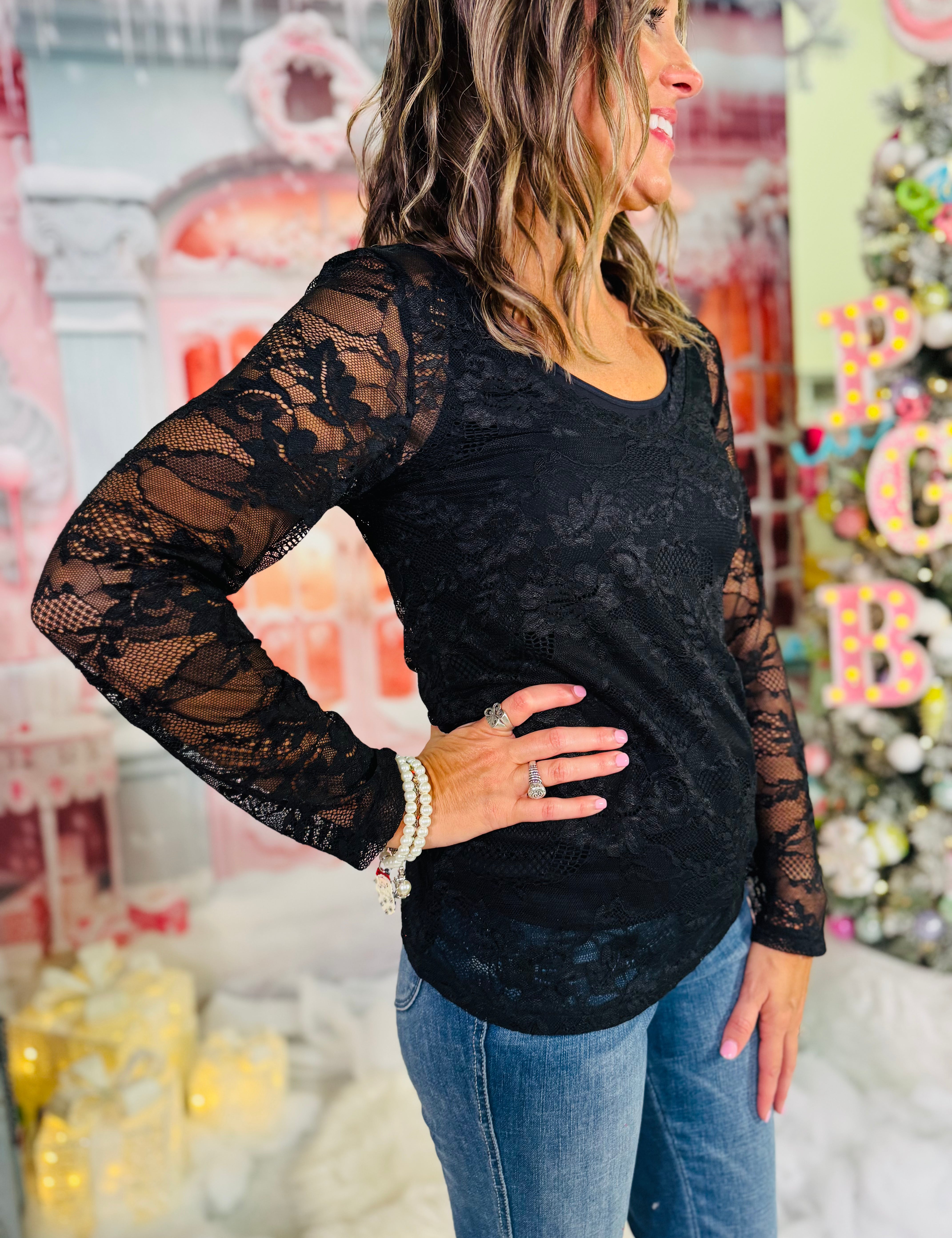 Love In Lace Top - Black