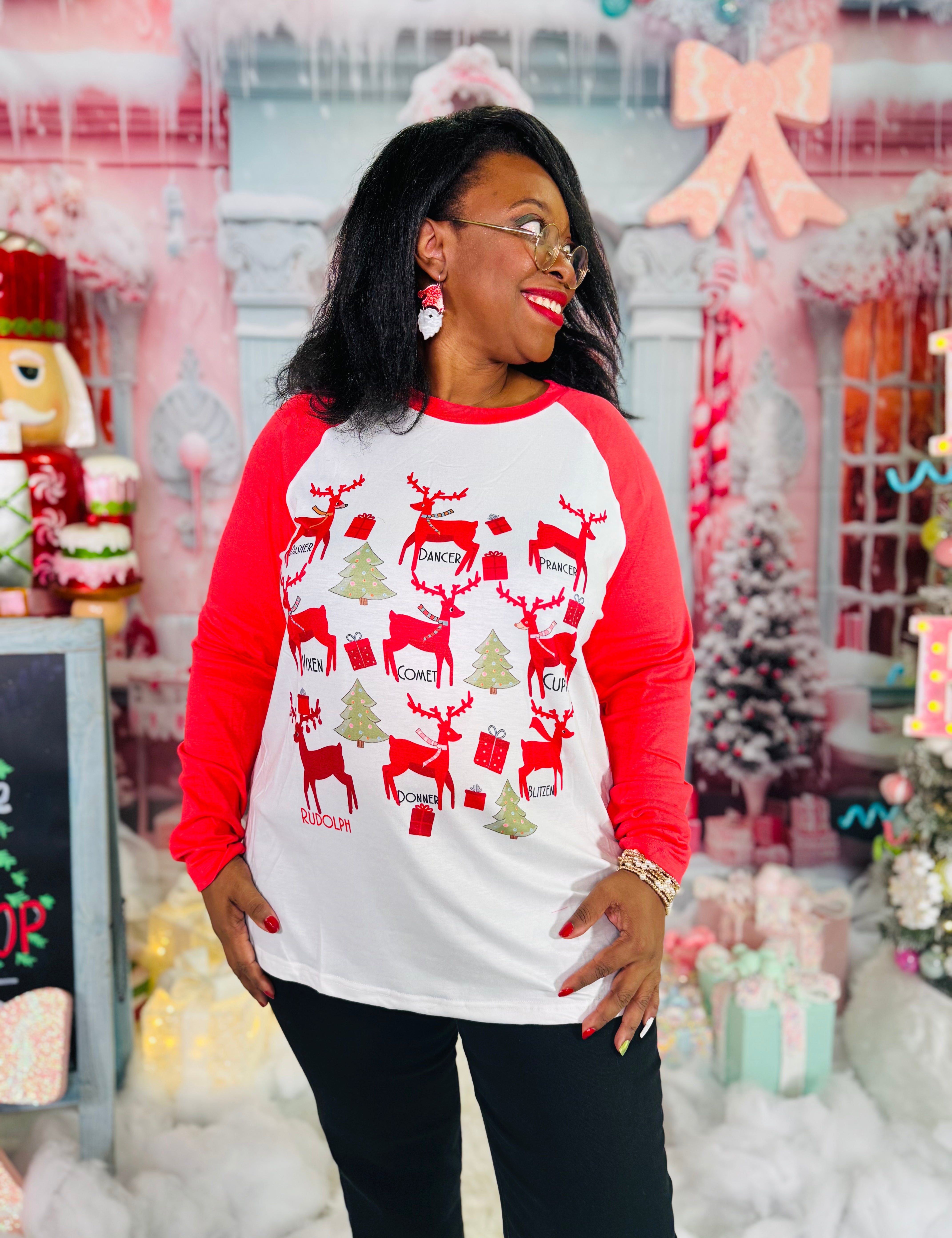 The Nine Reindeer Top - HOLIDAY CHEER - LAST ONES FINAL SALE