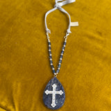 Rare Bird Navy Cross Necklace #106 PREORDER