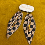 Rare Bird Checkered Key Earring #105 PREORDER