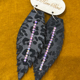 Rare Bird Charcoal Black Leopard Earring #103 PREORDER
