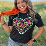 Callie Ann Stelter Leopard Heart Crew Neck Tee