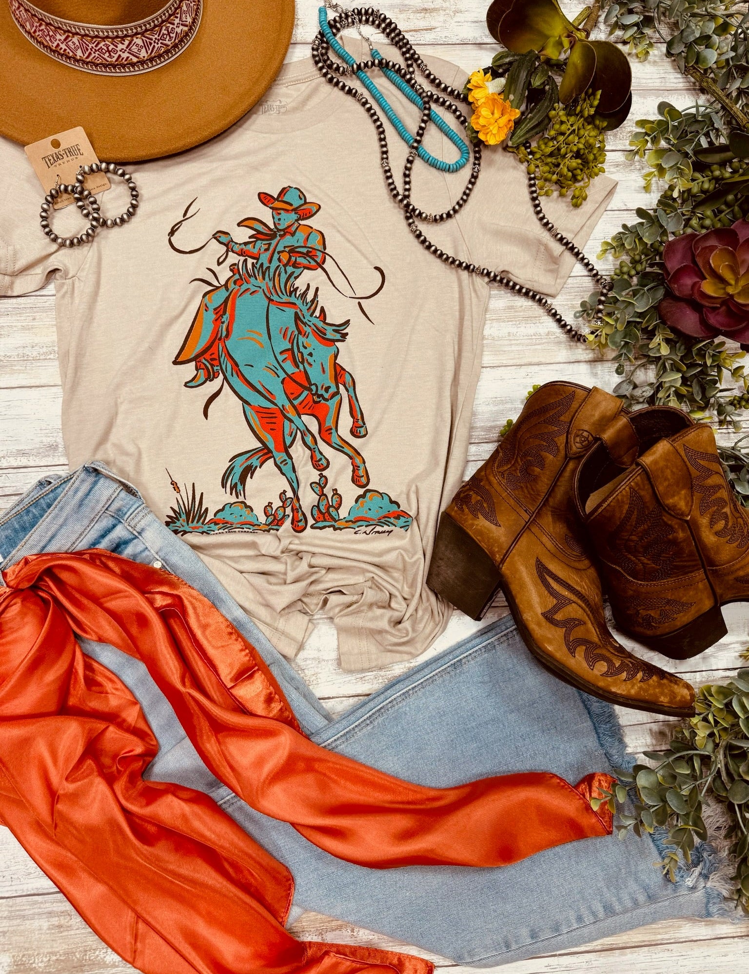 Sunset Cowboy Tee