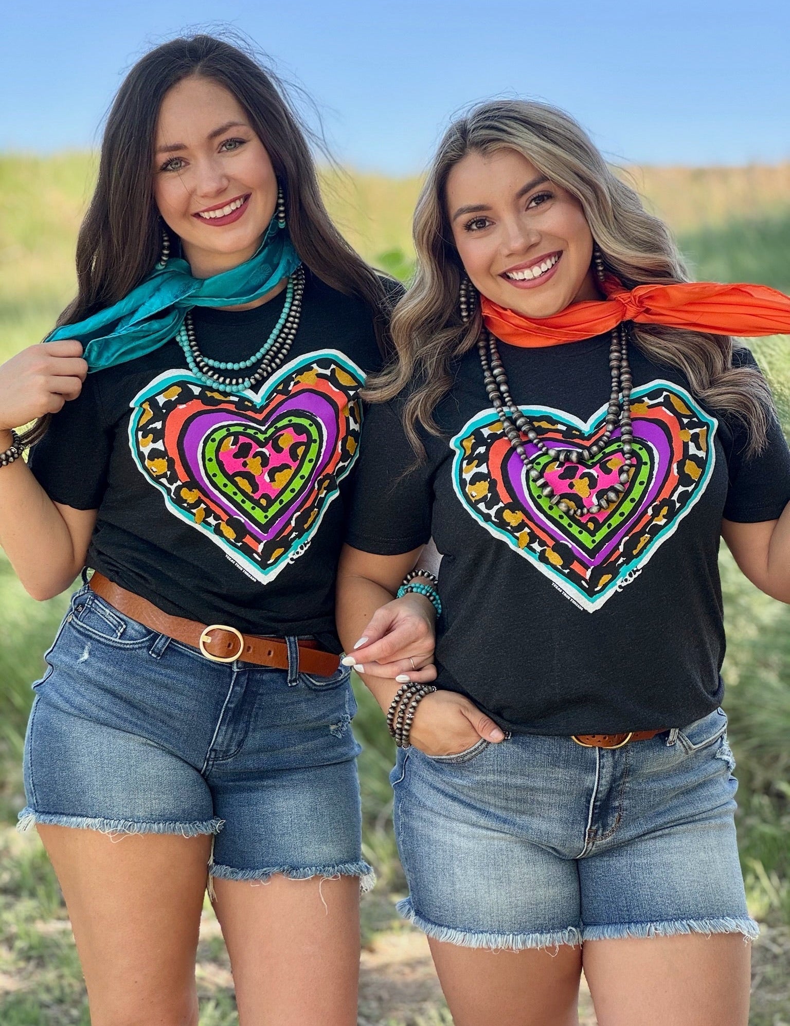 Callie Ann Stelter Leopard Heart Crew Neck Tee