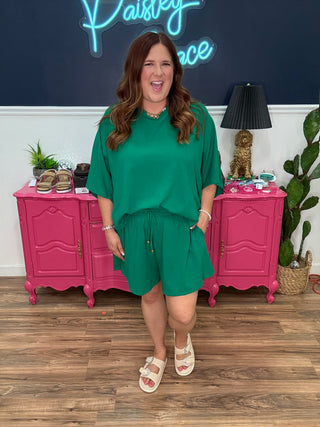 Island Cotton Shorts - Palm Green - FINAL SALE