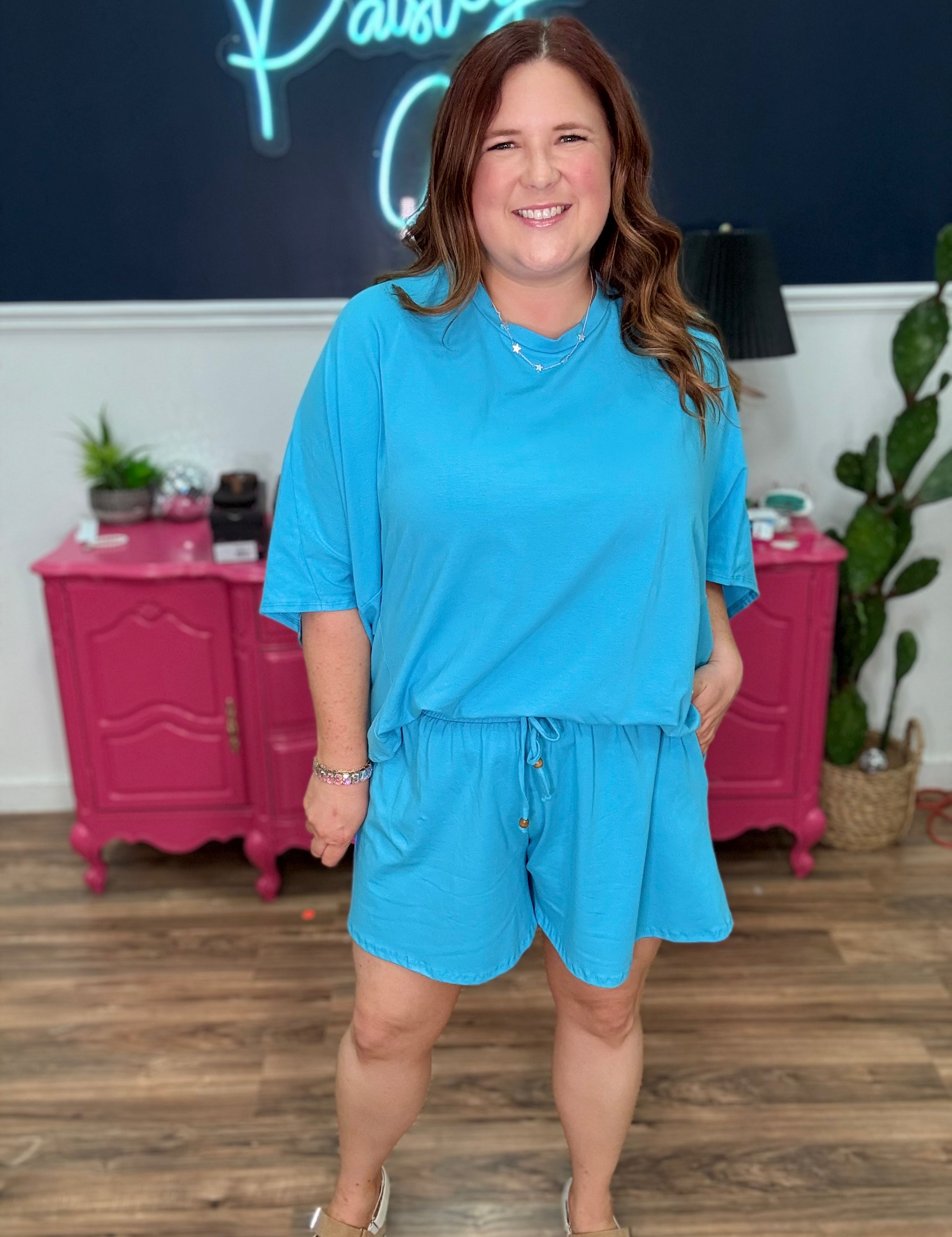 Island Cotton Shorts - Ocean Blue - LAST ONES FINAL SALE