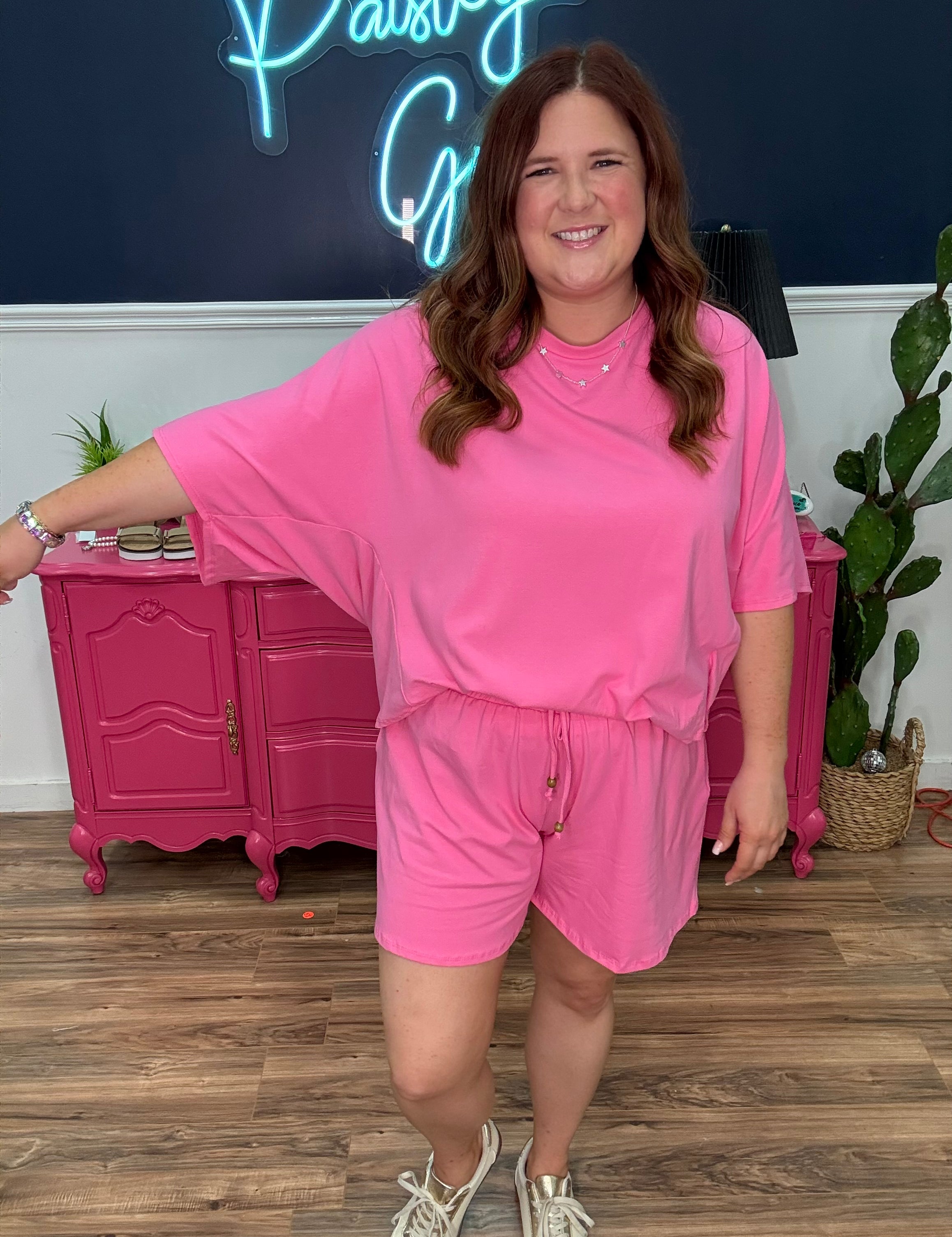 Island Cotton Top - Pink Hibiscus - LAST ONES FINAL SALE