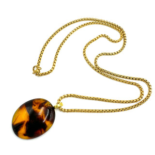 Tortoise & Brass Talisman Chain Necklace  - PREORDER