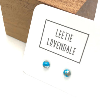 Turquoise Mosaic Tiny Dot Earrings  - PREORDER