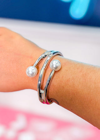 Lark Pearl Hinged Bangle - 2 Styles