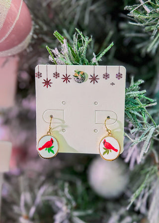 Cardinal Earrings