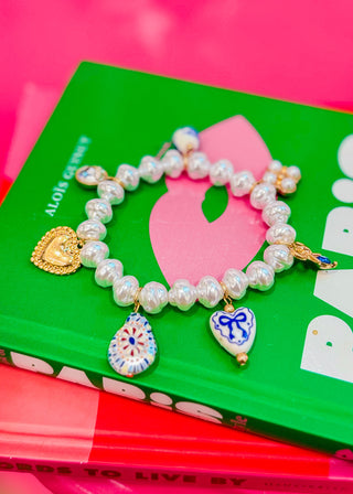 Ophelia Pearl Charm Bracelet